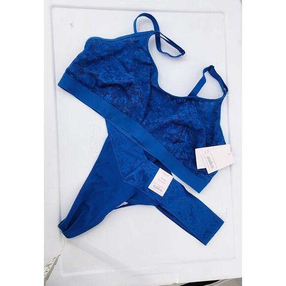 New NWT Auden 2 Piece Matching Balconette And Thong Set Eyelet Lace L 8 - Picture 1 of 7